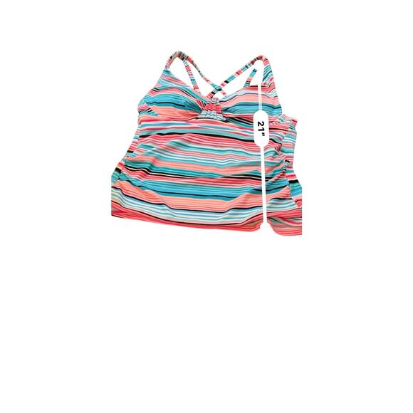 Catalina Multicolored Underwire Tankini Top Sz Sm 4-6 Swimwear adjustable Straps - Picture 6 of 9